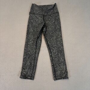 Lululemon Inspire Tight‎ Leggings Womens Sz 4 Samba Snake Battleship Black Ankle